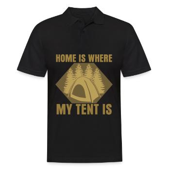 Camping Camping Tent Camping - Men's Polo Shirt - black - Front - Kai (181cm)
