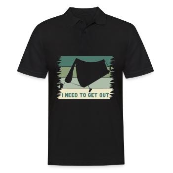 Camping Camping Outdoor Camping Tent - Men's Polo Shirt - black - Front - Kai (181cm)