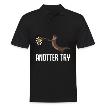 Darts Otter Dartpfeil Dart - Men's Polo Shirt - black - Front - Kai (181cm)