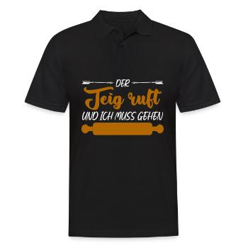 Bäcker Backen Teig kneten Bäckerei - Männer Poloshirt - Schwarz - Vorne - Kai (181cm)