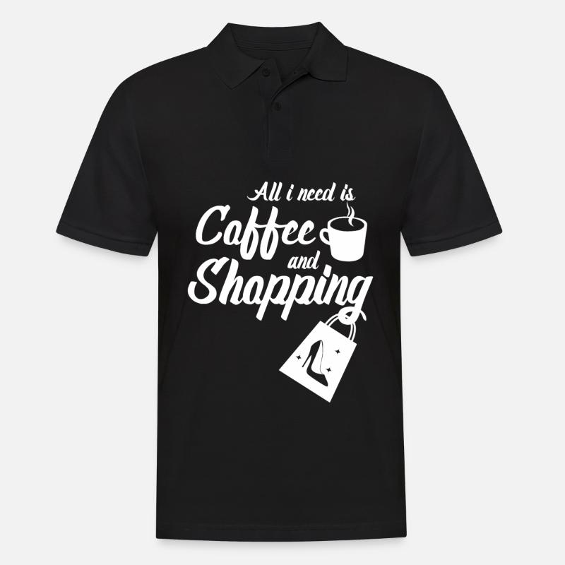 Shopping Einkaufen - Männer Poloshirt - Schwarz