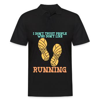 Marathon Laufen Jogging Laufschuhe - Männer Poloshirt - Schwarz - Vorne - Kai (181cm)