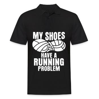 Running Jogging Marathon Slogan Race - Men's Polo Shirt - black - Front - Kai (181cm)