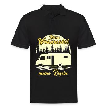 Wohnmobil Camping Reise Wohnmobile - Männer Poloshirt - Schwarz - Vorne - Kai (181cm)