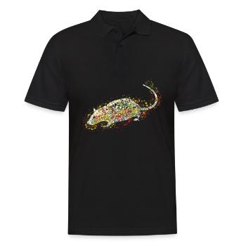 Ratten Maus Mäuse bunte Ratte - Männer Poloshirt - Schwarz - Vorne - Kai (181cm)