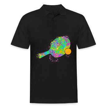 Table tennis colorful Table tennis bats - Men's Polo Shirt - black - Front - Kai (181cm)