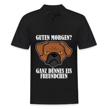 Morgenmuffel Hund Ganz dünnes Eis - Männer Poloshirt - Schwarz - Vorne - Kai (181cm)