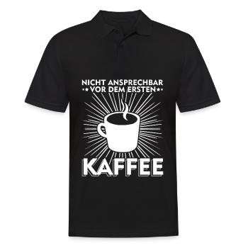 Kaffee Morgenmuffel Nicht ansprechen - Männer Poloshirt - Schwarz - Vorne - Kai (181cm)