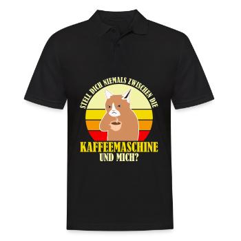 Büro Kaffee Morgenmuffel Müde Coffein - Männer Poloshirt - Schwarz - Vorne - Kai (181cm)