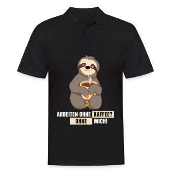 Kaffee Büro arbeiten Faultier - Männer Poloshirt - Schwarz - Vorne - Kai (181cm)