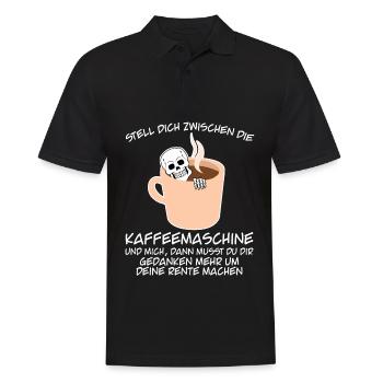 Kaffee Kaffemaschine Büro Arbeit - Männer Poloshirt - Schwarz - Vorne - Kai (181cm)