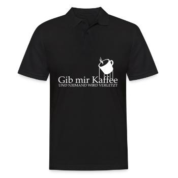 Kaffee Büro Arbeit müde Morgenmuffel - Männer Poloshirt - Schwarz - Vorne - Kai (181cm)