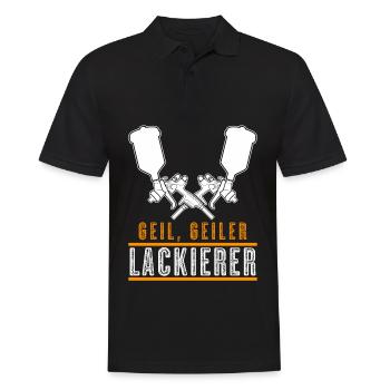 Lackierer Lackierermeister Autolackierer - Männer Poloshirt - Schwarz - Vorne - Kai (181cm)
