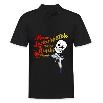 Lackierer Airbrush Autolackierer - Männer Poloshirt - Schwarz - Vorne - Kai (181cm)