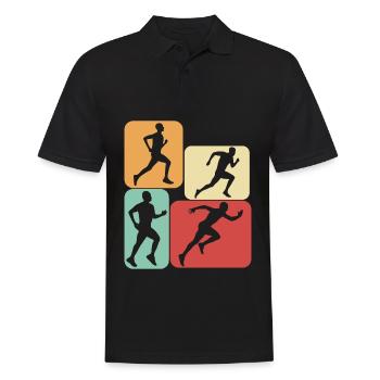 Runner Retro Running Running - Polo Homme - noir - Devant - Kai (181cm)