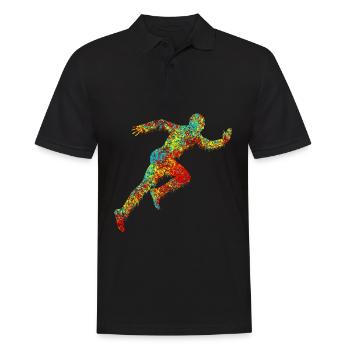 Coureur Course colorée - Polo Homme - noir - Devant - Kai (181cm)