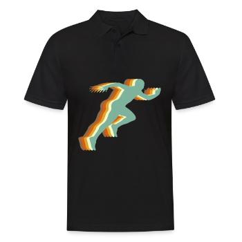 Course à pied Retro Racing Coureurs - Polo Homme - noir - Devant - Kai (181cm)