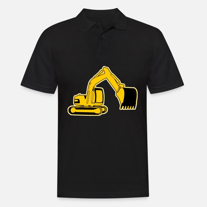 Baggerfahrer Bagger Baustelle Bauleiter - Männer Poloshirt - Schwarz