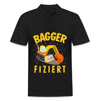 Baggerfahrer Baustelle Bagger - Männer Poloshirt - Schwarz - Vorne - Kai (181cm)