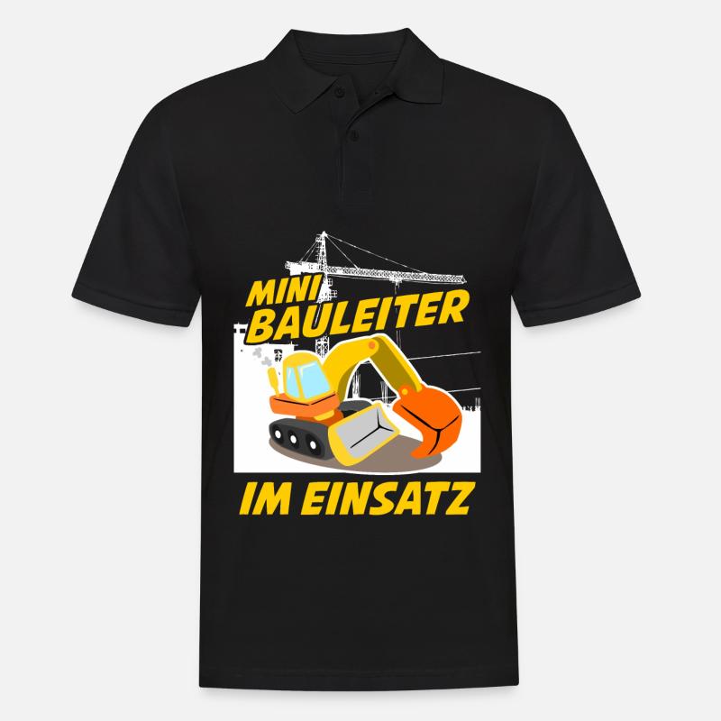 Bagger Bauleiter Baustelle Baggerfahrer - Männer Poloshirt - Schwarz