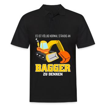 Bagger lustig Baustelle Baggerfahrer - Männer Poloshirt - Schwarz - Vorne - Kai (181cm)