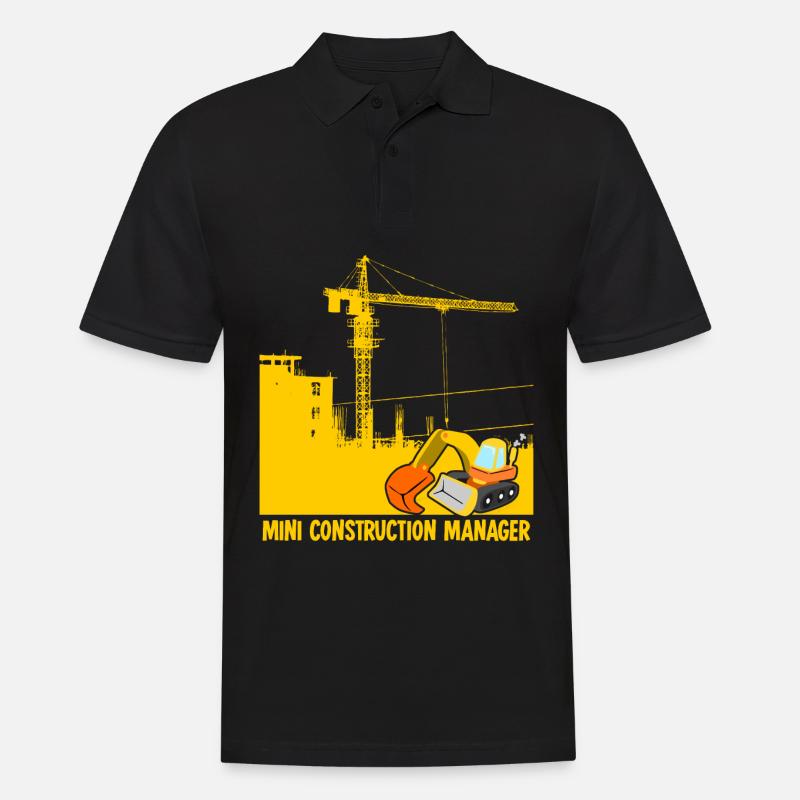 Bagger Baustelle Bauleiter Baggerfahrer - Männer Poloshirt - Schwarz