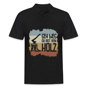 Holz hacken Axt Waldarbeiter Holzfäller - Männer Poloshirt - Schwarz - Vorne - Kai (181cm)