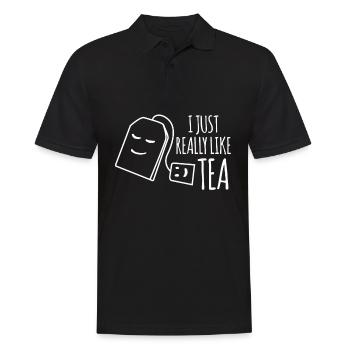 Buveur de thé tasse de thé sachets de thé - Polo Homme - noir - Devant - Kai (181cm)