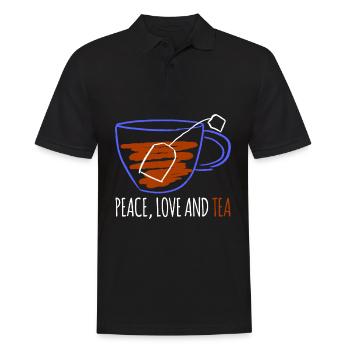 Thé Buveur de thé Sachets de thé Teacup - Polo Homme - noir - Devant - Kai (181cm)