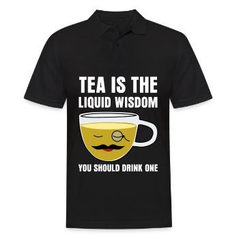 Tea Drinker Teacup Funny Tea Bag Tea - Men's Polo Shirt - black - Front - Kai (181cm)