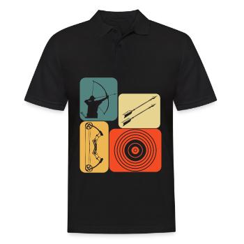 3D Tir à l’arc Retro Tir à l’arc - Polo Homme - noir - Devant - Kai (181cm)