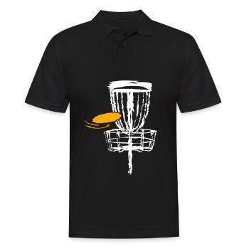 Disc golf Frisbee Target Basket Discgolf - Men's Polo Shirt - black - Front - Kai (181cm)