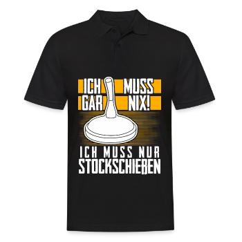 Eisstock Stockschießen Eisstockschießen - Männer Poloshirt - Schwarz - Vorne - Kai (181cm)