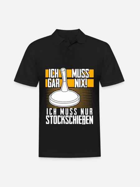 Eisstock Stockschießen Eisstockschießen - Männer Poloshirt - Schwarz