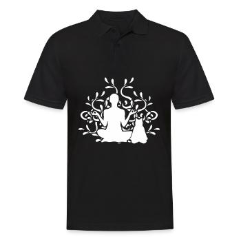 Yoga Meditation Cats Cat - Men's Polo Shirt - black - Front - Kai (181cm)