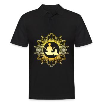 Yoga Cat Meditation Cats Meditate - Men's Polo Shirt - black - Front - Kai (181cm)