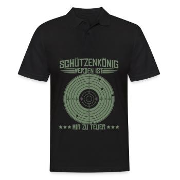 Schützenkönig Zielscheibe Schützenfest - Männer Poloshirt - Schwarz - Vorne - Kai (181cm)