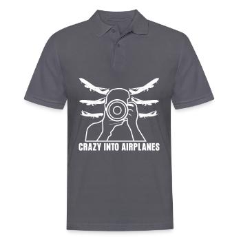 Planespotter Airplane Planespotting - Men's Polo Shirt - charcoal grey - Front - Nico (186cm)
