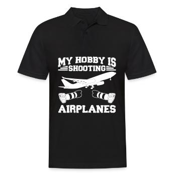 Planespotter Kamera Planespotting - Männer Poloshirt - Schwarz - Vorne - Kai (181cm)