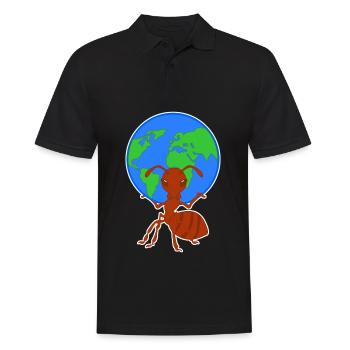 Ant carries earth globe ants - Men's Polo Shirt - black - Front - Kai (181cm)