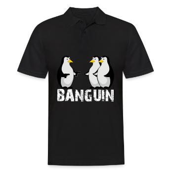 Pinguine lustig Pinguin Humor - Männer Poloshirt - Schwarz - Vorne - Kai (181cm)