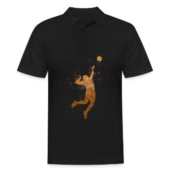 Volleyball abandonne un joueur de volleyball - Polo Homme - noir - Devant - Kai (181cm)