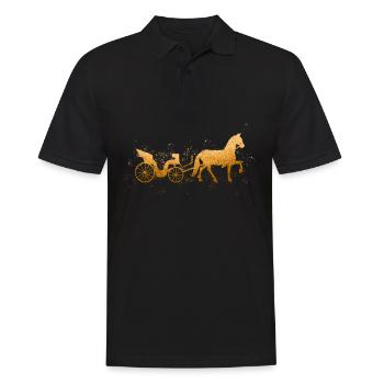 Kutsche Kutscher Pferdekutsche - Männer Poloshirt - Schwarz - Vorne - Kai (181cm)