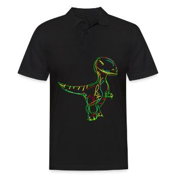 Dinos Velociraptor Dinosaurier - Männer Poloshirt - Schwarz - Vorne - Kai (181cm)