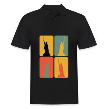 Hermannsdenkmal Teuteburger Wald - Männer Poloshirt - Schwarz - Vorne - Kai (181cm)