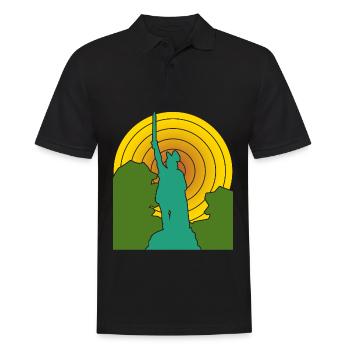 Hermannsdenkmal retro Detmold - Männer Poloshirt - Schwarz - Vorne - Kai (181cm)