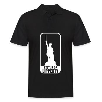 Hermannsdenkmal - Männer Poloshirt - Schwarz - Vorne - Kai (181cm)