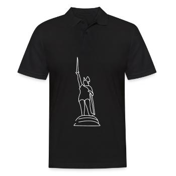 Hermannsdenkmal Arminius Detmold - Männer Poloshirt - Schwarz - Vorne - Kai (181cm)