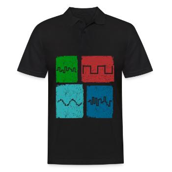 Synthesizer Waveforms Musik Synthesizers - Männer Poloshirt - Schwarz - Vorne - Kai (181cm)
