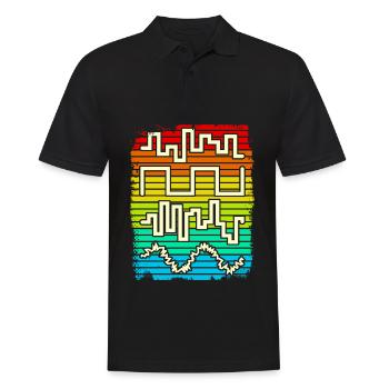 Synthesizer Synth Retro Wavefroms - Männer Poloshirt - Schwarz - Vorne - Kai (181cm)